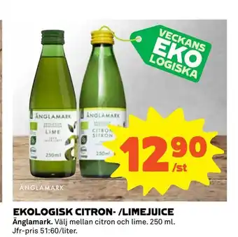 Coop Extra Ekologisk citron- /limejuice erbjuda
