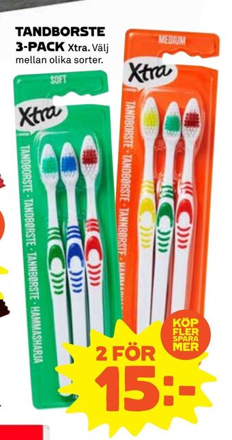 Coop Tandborste 3-pack erbjuda