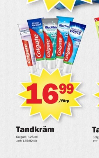 Pekås Colgate tandkräm erbjuda