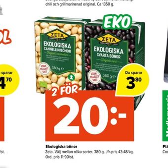Coop Extra Zeta bönor erbjuda