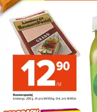 Coop Extra Lindbergs husmorspastej leverpastej erbjuda