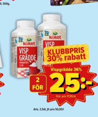 Östenssons Arla vispgrädde erbjuda