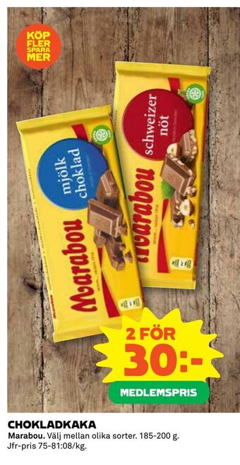 Coop Daglivs Chokladkaka erbjuda