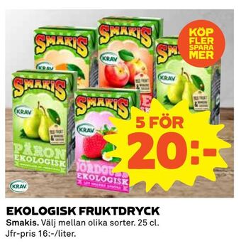Coop Daglivs Ekologisk fruktdryck erbjuda
