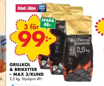 ÖoB Dancoal grillkol/briketter erbjuda