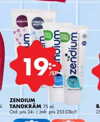 ÖoB Zendium tandkräm erbjuda