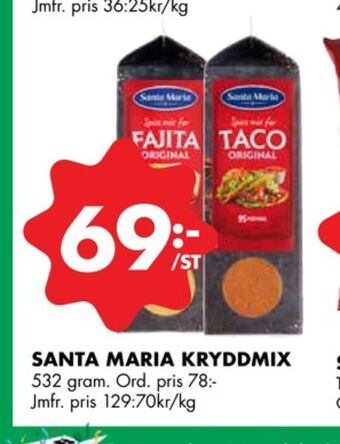 ÖoB Santa maria taco kryddmix erbjuda