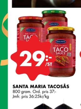 ÖoB Santa maria tacosås erbjuda