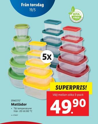Lidl Matlådor erbjuda