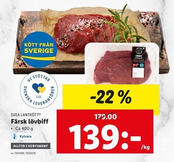 Lidl Färsk lövbiff erbjuda