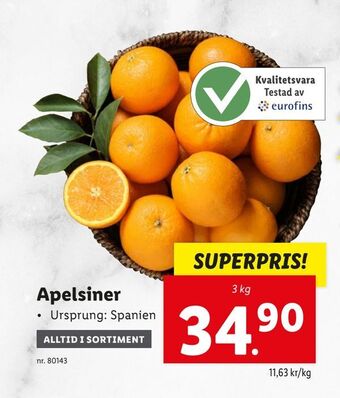 Lidl Apelsiner erbjuda