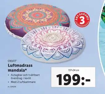 Lidl Luftmadrass mandala erbjuda