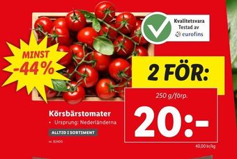 Lidl Körsbärstomater erbjuda