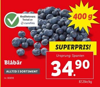 Lidl Blåbär erbjuda