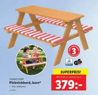Lidl Picknickbord, barn erbjuda
