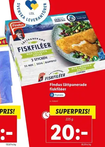 Lidl Findus lättpanerade fiskfiléer erbjuda