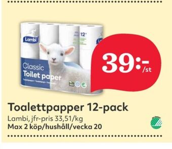 Hemköp Classic toalettpapper erbjuda
