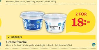 Hemköp Garant crème fraiche erbjuda