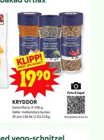 ICA Kvantum Santa maria kryddor erbjuda