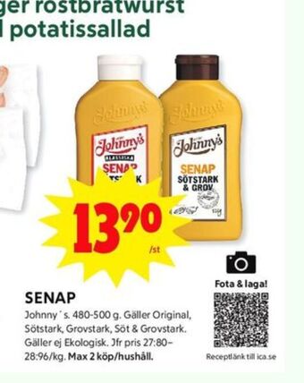 ICA Kvantum Johnnys senap erbjuda