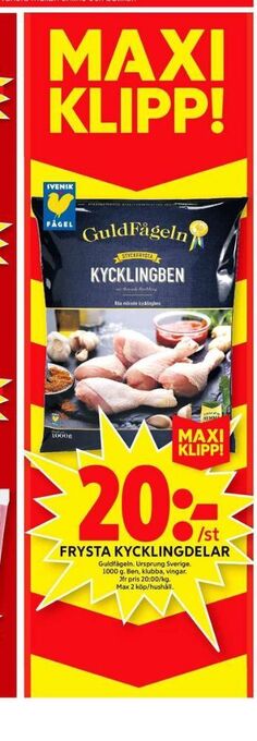 ICA Maxi Guldfågeln kycklingben erbjuda
