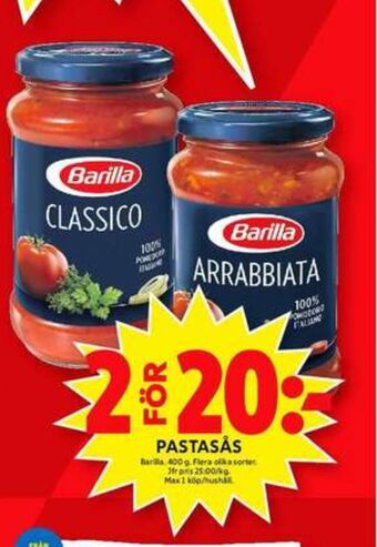 ICA Maxi Barilla pastasås erbjuda