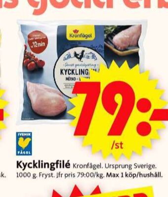 ICA Supermarket Kronfågel kycklingfilé erbjuda