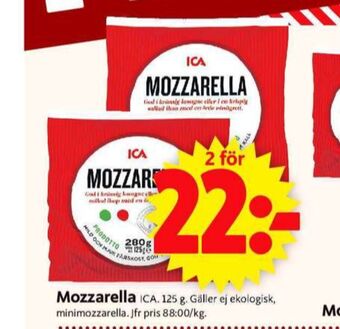 ICA Supermarket Ica mozzarella erbjuda