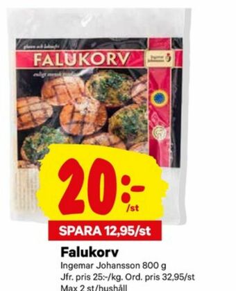 City Gross Ingemar Johansson Falukorv erbjuda