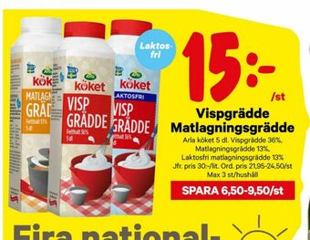 City Gross Arla Köket Vispgrädde erbjuda