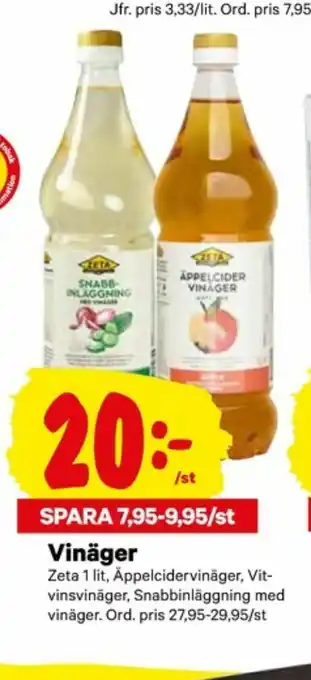 City Gross Zeta Vinäger erbjuda