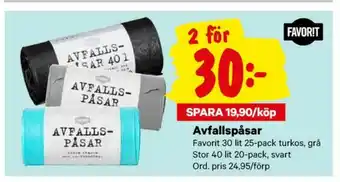 City Gross Favorit Avfallspåsar erbjuda