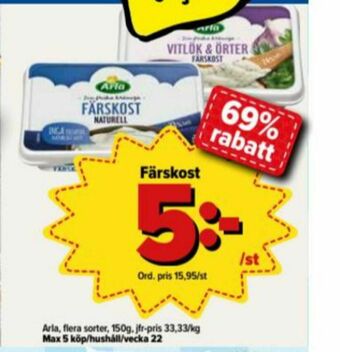 Östenssons Arla Färskost erbjuda