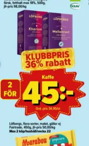 Östenssons Löfbergs Lila Kaffe malet erbjuda