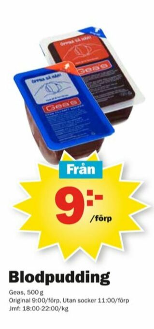 Pekås Geas Blodpudding erbjuda