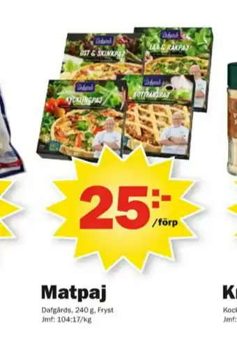Pekås Dafgårds Matpajer erbjuda