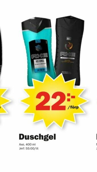 Pekås Axe Duschtvål erbjuda