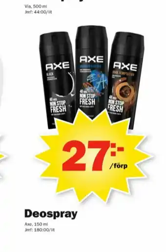 Pekås Axe Deodorant erbjuda