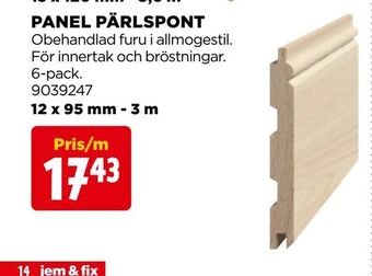 Jem&Fix Panel pärlspont erbjuda