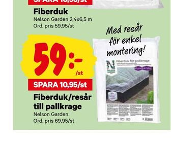 City Gross Fiberduk/resår till pallkrage erbjuda