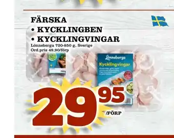 Färska • kycklingben • kycklingvingar