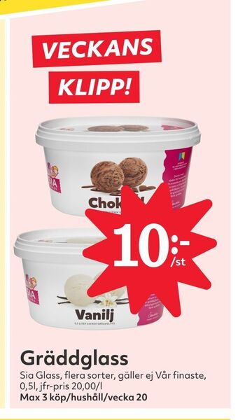 Hemköp Gräddglass erbjuda