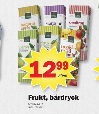 Pekås Frukt, bärdryck erbjuda