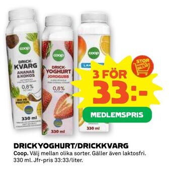 Stora Coop Drickyoghurt/drickkvarg erbjuda