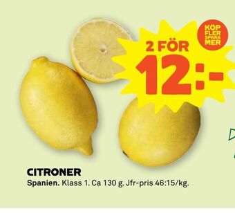 Stora Coop Citroner erbjuda
