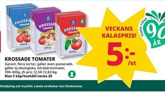 Tempo Krossade tomater erbjuda