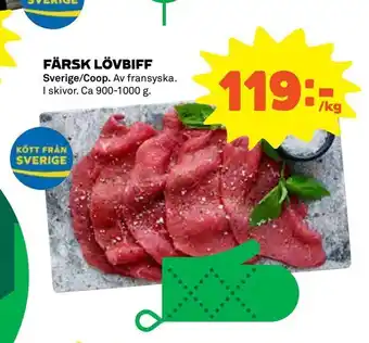 Coop Färsk lövbiff erbjuda