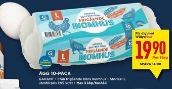 Willys Ägg 10-pack erbjuda