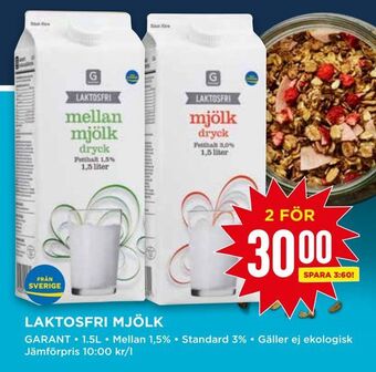 Willys Laktosfri mjölk erbjuda