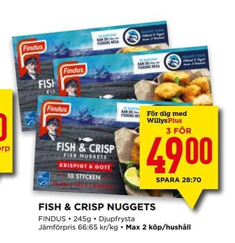 Willys Fish & crisp nuggets erbjuda